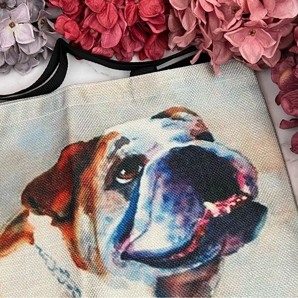 Eco-Friendly Adorable English Bulldog Folding Tote Bag - Picture 6 of 14